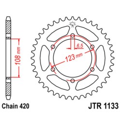 Kit de cadena JT/JT 420HDR 11/53 Standard - Corona standard 132 2