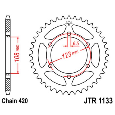 Kit de cadena JT/JT 420HDR 11/53 Standard - Corona standard 132