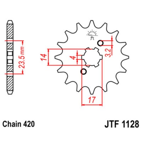 Kit de cadena JT/JT 420HDR 11/53 Standard - Corona standard 132
