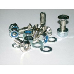 Pack de 6 Tornillos de corona BIHR (con tuercas y arandelas) plata - Cabeza Torx M8x1.00x30mm