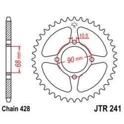 Corona JT SPROCKETS acero estándar 241 - Paso 428