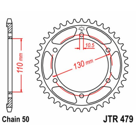 Corona JT SPROCKETS acero estándar 479 - 530