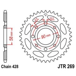 Corona JT 269 de acero con 56 dientes