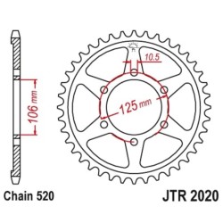 Corona JT SPROCKETS acero estándar 2020 - 520