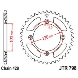 Corona JT 798 de acero con 50 dientes