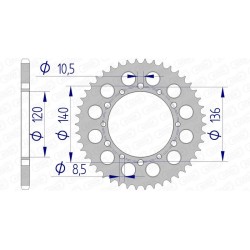 Corona AFAM aluminio 17404 - Paso 520