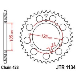 Corona JT 1134 de acero con 56 dientes