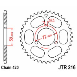 Corona JT SPROCKETS acero estándar 216 - Paso 420