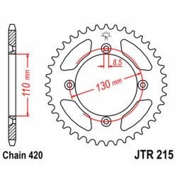 Corona JT 215 de acero con 55 dientes
