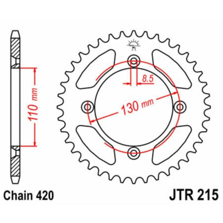 Corona JT 215 de acero con 55 dientes