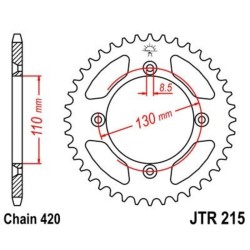 Corona JT 215 de acero con 49 dientes