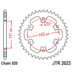 Corona JT SPROCKETS acero estándar 2023 - 520