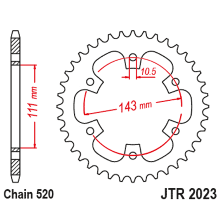 Corona JT SPROCKETS acero estándar 2023 - 520