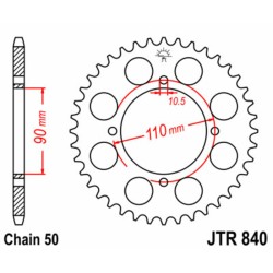 Corona JT SPROCKETS acero estándar 840 - Paso 530