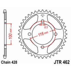 Corona JT SPROCKETS acero estándar 462 - Paso 428