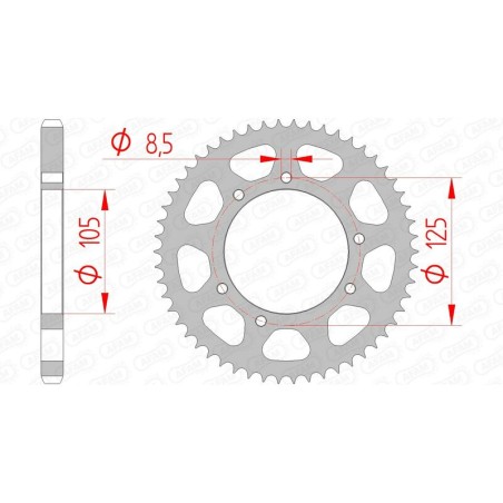 Corona AFAM acero estándar 47200 - Paso 428