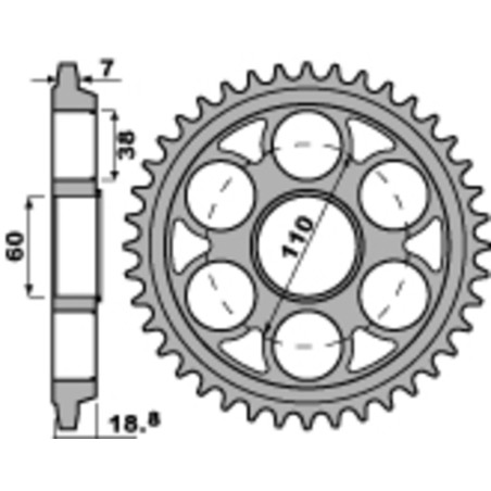 Corona PBR aluminio ultra-light anodizado 4522 - 525