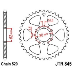 Corona JT 845 de acero con 41 dientes