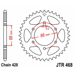 Corona JT SPROCKETS acero estándar 468 - Paso 428