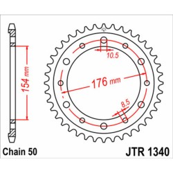 Corona JT SPROCKETS acero estándar 1340 - 525