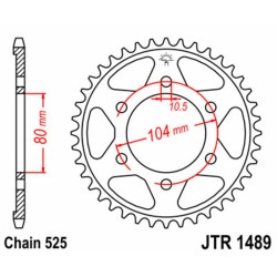 Corona JT 1489 de acero con 41 dientes