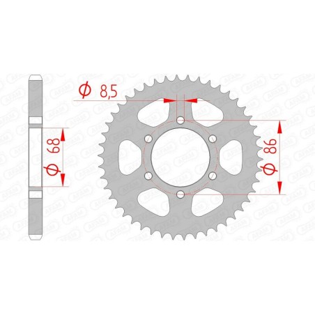 Corona AFAM acero estándar 16201 - Paso 428
