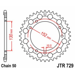 Corona JT SPROCKETS acero estándar 729 - Paso 530