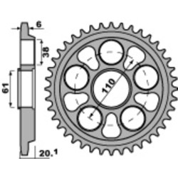 Corona PBR aluminio ultra-light anodizado 4420 - 520