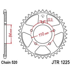 Corona JT 1225, 40 dientes, acero