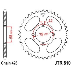 Corona JT 810 de acero con 50 dientes