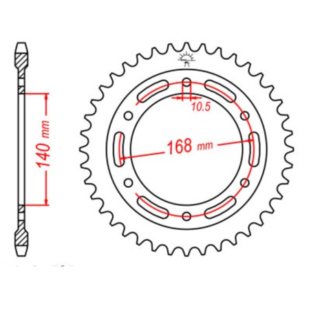 Corona JT SPROCKETS acero estándar 3 - Paso 525
