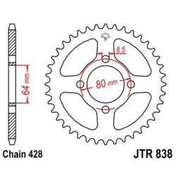 Corona JT 838 de acero con 37 dientes