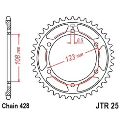 Corona JT 25 de acero con 60 dientes