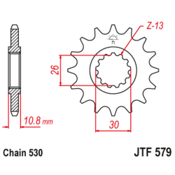 Piñón con goma anti-ruido JT SPROCKETS acero 579 - 530