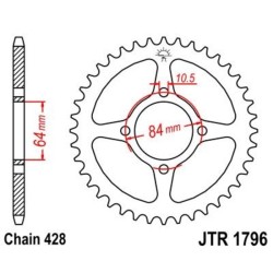 Corona JT 1796 de acero con 49 dientes