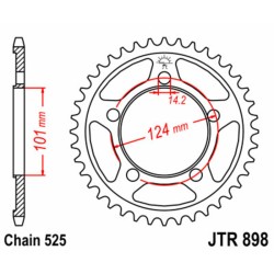 Corona JT 898 de acero con 41 dientes