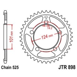 Corona JT 898 de acero con 37 dientes