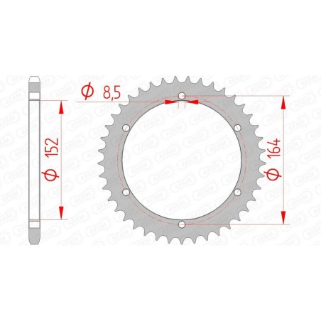 Corona AFAM acero estándar 12502 - Paso 520