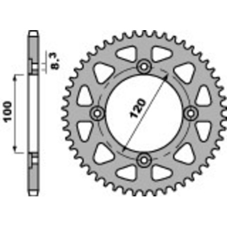 Corona PBR acero C45 estándar 4453 - 420