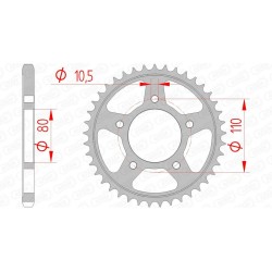 Corona AFAM acero estándar 10504 - Paso 525