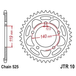 Corona JT 10 de acero con 45 dientes 2