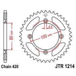 Corona JT 1214 de acero con 38 dientes