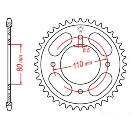 Corona JT SPROCKETS acero estándar 1219 - Paso 428