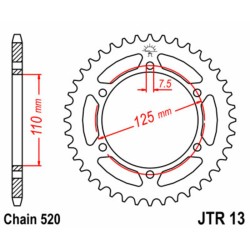 Corona JT SPROCKETS acero estándar 13 - Paso 520