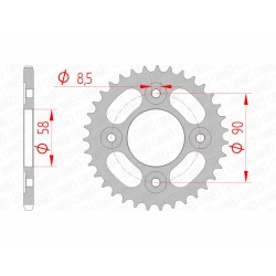 Corona AFAM acero estándar 10117 - Paso 420