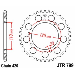 Corona JT SPROCKETS acero estándar 799 - Paso 420