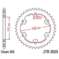 Corona JT SPROCKETS acero estándar 2025 - 525