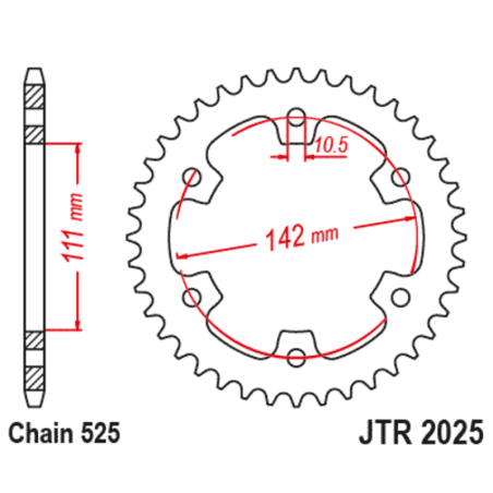 Corona JT SPROCKETS acero estándar 2025 - 525