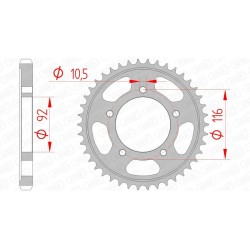 Corona AFAM acero estándar 16900 - Paso 530