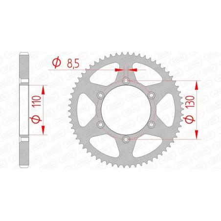 Corona AFAM acero estándar 116100 - Paso 420